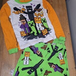 Minecraft Halloween Boys Pajama Set Size 6